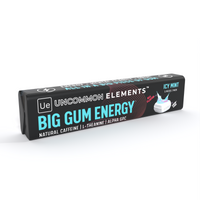 BIG GUM ENERGY & FOCUS – 80mg Caffeine + 40mg L-Theanine + 80mg Alpha GPC – Nootropic Chewing Gum for Focus, Energy & Execution – Icy Mint – 5 Pieces (1 Pack) Gym & Work Execution.